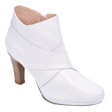 Chaussure, low boots, femme petite pointure, F1770, Brenda Zaro, blanc, vue diagonale