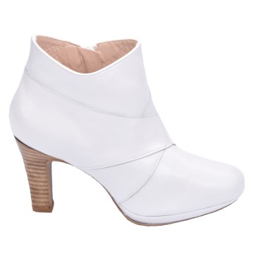 Chaussure, low boots, femme petite pointure, F1770, Brenda Zaro, blanc, vue profil