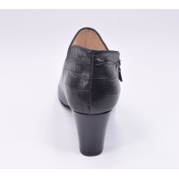 Chaussure, low boots, femme petite pointure, F1764, Brenda Zaro, noir, vue talon arrière