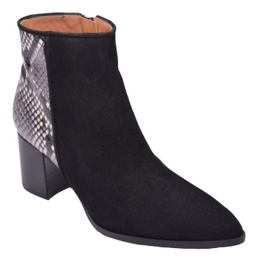 Chaussure, bottines, femme petite pointure, LS3468, Brenda Zaro, noir, vue diagonale