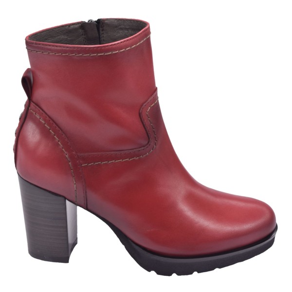 Chaussure, bottines, femme petite pointure, 5151, Plumers, rouge, vue profil