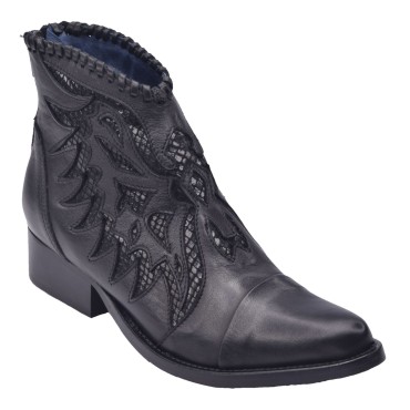 Boots Cuir Lisse Noir, Hyeri, Pierre Cardin