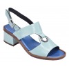 Sandales cuir verni craquelé bleu clair, 3555, Plumers, femme petite pointure