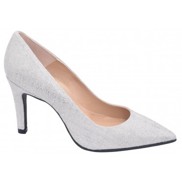 Escarpins mariage cuir pailleté argent blanc, femme petite pointure 32 33 34 35