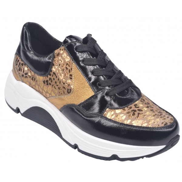 Sta in plaats daarvan op Broek Evolueren Sneakers aus Leder mit goldenem Leopardenmuster 225722 - Piesanto 33 34 35  | Kleine Schuhe