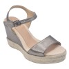 Sandales Compensées Agnes-P, Cuir Lisse Bronze, Toni Pons, petites pointures 33 34