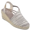 Espadrilles Compensées , Tissu Satiné Taupe, Tania-ZR, Toni Pons, femme petites pointures 33 34