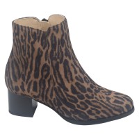 Bottines, Cuir Suédine Imprimé Jaguar, 245445, Piesanto, femme petite pointure 33 34