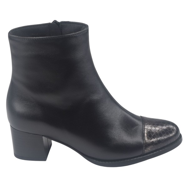 Bottines, Cuir Lisse Noir, 245441, Piesanto, petite pointure 33 34