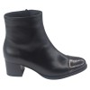 Bottines, Cuir Lisse Noir, 245441, Piesanto, petite pointure 33 34