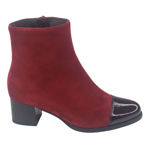 Bottines, Cuir Suédine Rouge, 245441, Piesanto, petite pointure 33 34