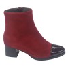 Bottines, Cuir Suédine Rouge, 245441, Piesanto, petite pointure 33 34