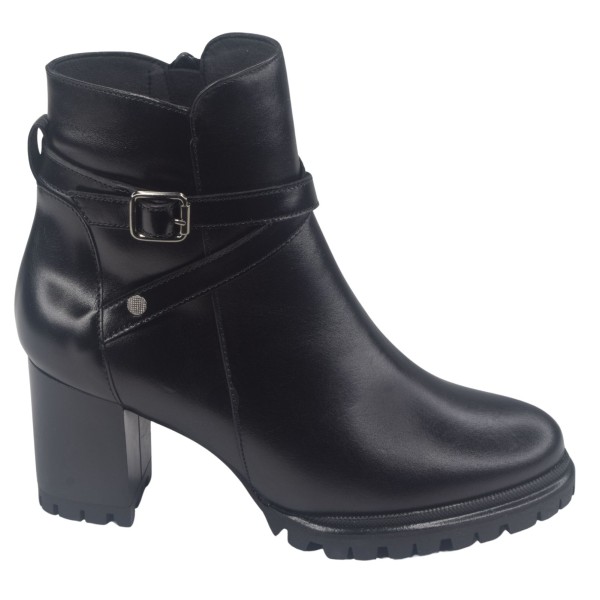 Bottines Plateforme, Cuir Lisse Noir, 205435, Piesanto, femme petite pointure 33 34