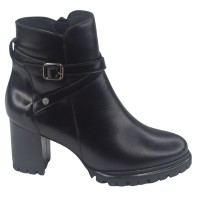 Bottines Plateforme, Cuir Lisse Noir, 205435, Piesanto, femme petite pointure 33 34