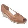 Ballerines Compenséss, Cuir Lisse Cognac, 34811, Mella Italie, femme petites pointures 32 33 34 35