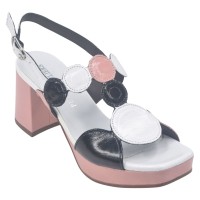 Sandales Plateforme, Cuir Verni Blanc, 3940, Plumers, petites tailles femme 32 33 34 35