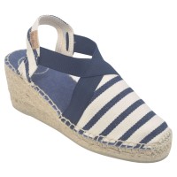 Espadrilles, Rayures Marine-Ecru, Tarbes, Toni Pons, femme petites pointures 33 34 35