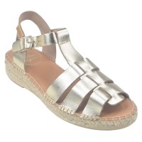 Sandales Plateforme, Cuir Lisse Or, Emma, Toni Pons, petites tailles 33 34 35