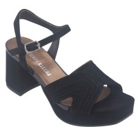 Sandales Plateforme, Cuir Suédine Noir, 3000, Plumers, 32 33 34 35