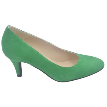 Escarpins Daim Vert Herbe, Niza, Mella, femme petits pieds