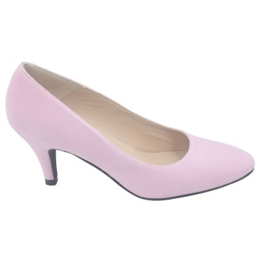 Escarpins Daim Rose Poudré, Niza, Mella, mariée petite taille