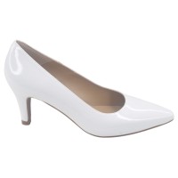 Escarpins Cuir Verni Blanc, Lyon, Mella, chaussures mariée mariage, femme petite taille