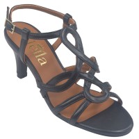 Sandales Cuir Lisse Noir, Claudia, Mella, petites tailles 32 33 34