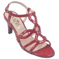 Sandales Cuir Verni Rouge, Claudia, Mella, petits pieds 32 33 34