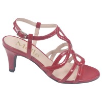 Sandales Cuir Verni Rouge, Claudia, Mella, petits pieds 32 33 34