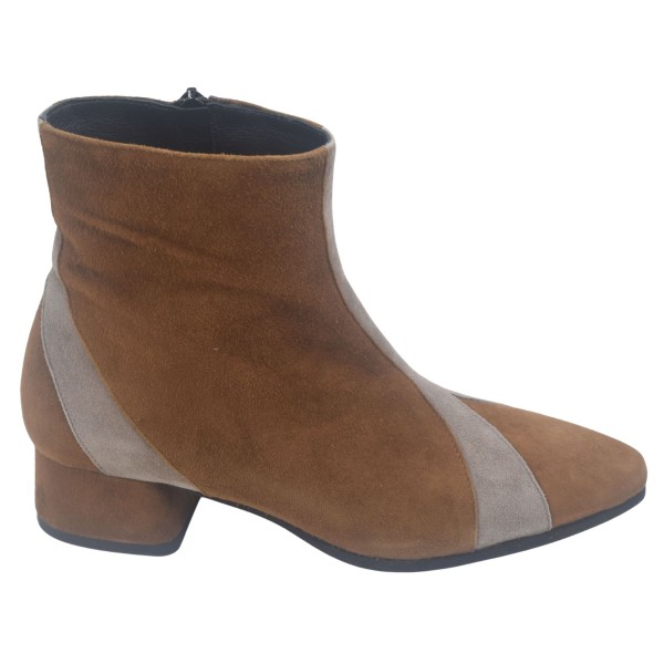Bottines Daim Cognac et Taupe, 35309, Mella Italie, femme petits pieds, 33 34 et 35.5