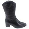 Bottes Mi-Mollet, Cuir Lisse Noir, 255485, Piesanto, femme petite pointure 33 34