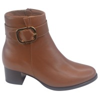 Bottines Cuir Lisse Cognac, 255446, Piesanto, femme petites pointures 33 34