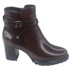 Bottines Plateforme, Cuir Lisse Marron Foncé, 205435, Piesanto, femme petite pointure