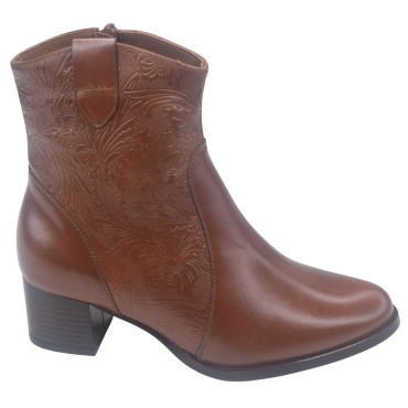 Bottines, Cuir Lisse Marron, 255486, Piesanto, femme petite taille 33 34