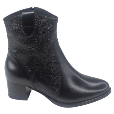 Bottines, Cuir Lisse Noir, 255486, Piesanto, petites tailles 33 34