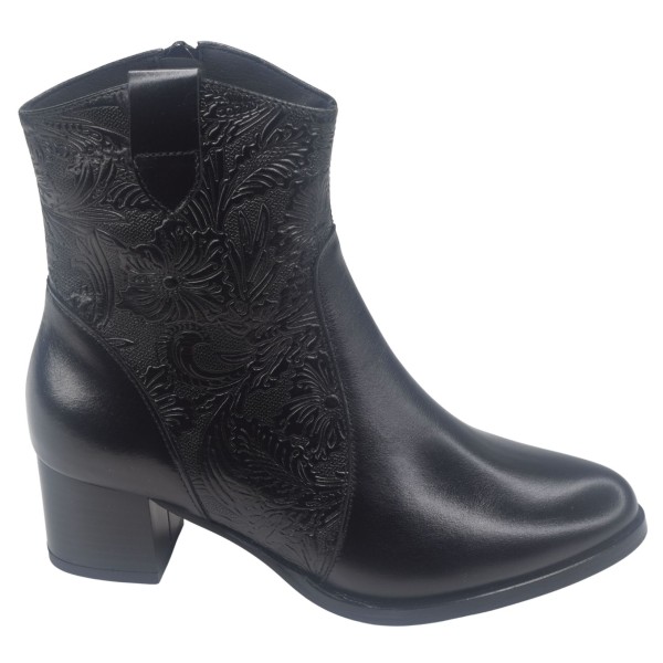Bottines, Cuir Lisse Noir, 255486, Piesanto, petites tailles 33 34