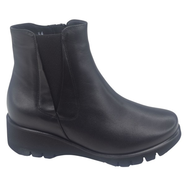 Bottines, Compensées Cuir Lisse Noir, 255878, Piesanto, femme petites pointures