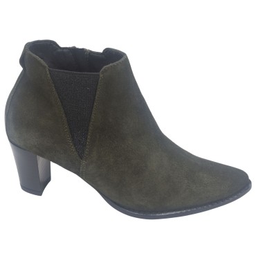 Bottines Daim Kaki, Alvero, Geo Reino, femme petites pointures 32 33 34 35