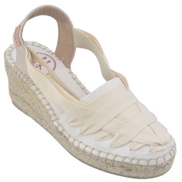 Espadrilles, Tissu Beige et Ecru, Tracy-CU, Toni Pons, petites pointures 33 34