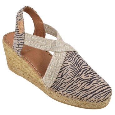 Espadrilles, Daim imprimé Zèbre, TERRA-ZB, Toni Pons, petites tailles 33 34