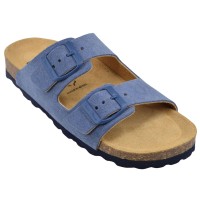 Mules Ajustables, Daim Bleu Jean, Ghana-QT, Toni Pons, femme petites pointures 33 34