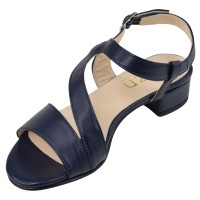 Sandales cuir bleu marine à brides Ellen – vue de dessus