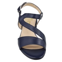 Sandales femme petites pointures cuir bleu marine Ellen – vue avant