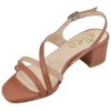 Sandales cuir marron et nude femme Ellen – vue de dessus