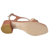 Sandales Ellen fabriquées en Italie cuir marron et nude – semelle