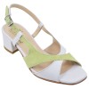 Sandales cuir blanc et vert Ellen modèle 470 – petites pointures femme