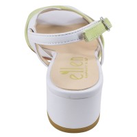 Sandales Ellen blanches et vertes – vue arrière talon