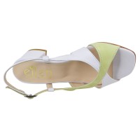 Sandales cuir blanc et vert fabrication italienne – vue intérieure