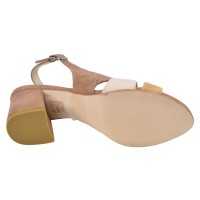Sandales daim camel Ellen – vue semelle – petites pointures femme