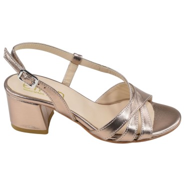 Sandales cuir bronze talon 5 cm – vue de profil